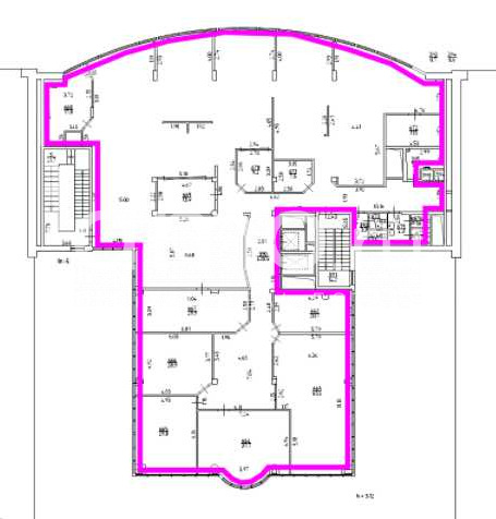Планировка офиса 228-716.1 м², 4 этаж, БЦ «Келлерман Центр»